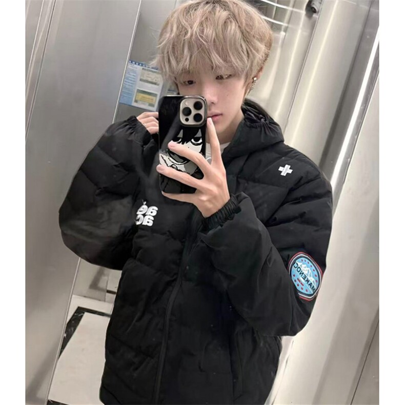 刺绣内胆外套男女棉服情侣连帽冬季宽松短款棉衣羽绒服MFY170,男装羽绒服,星座1116A（原606A-3）