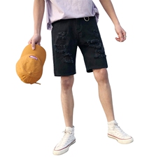 夏季破洞牛仔短裤男士五分潮流宽松休闲中裤男生潮牌insDK022-P35，男装牛仔裤，电商A318