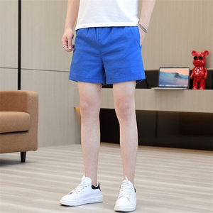 水洗纯棉夏季直筒短裤男宽松裤三分裤男图片