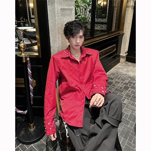 现货！25设计感男士轻奢水钻长袖衬衫CS120-P108图片