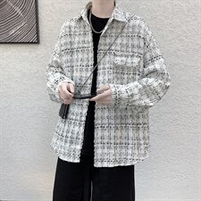 毛呢粗花带链条港风日系vintage春秋高级感炸街男上衣W1629-P52，男装夹克，星座512-4