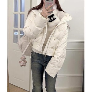 藏青色小个子短款棉服女冬季新款棉衣加厚棉袄夹棉外套M206,女夏装搭配下半身图片
