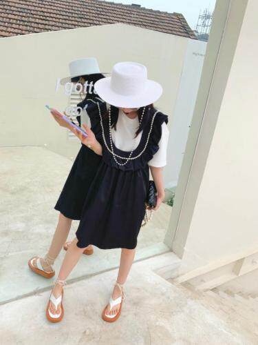 荷叶边花朵裙，女装，HE