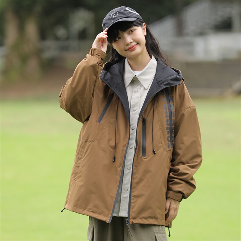 外27-2GANYOU日系斜纹防风连帽冲锋夹克JK59-P119图片