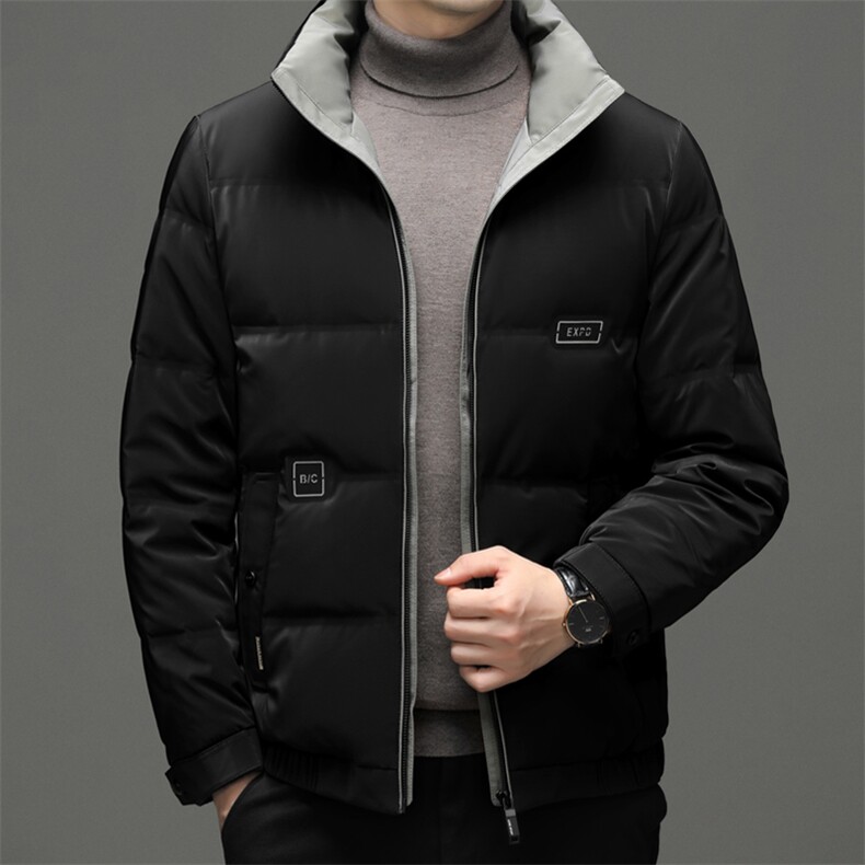 男装加厚保暖外套2023冬季新款中青年男士商务休闲立领羽绒服,男装羽绒服,电商B212（原钱塘6029）