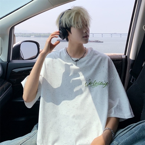 ！2026夏季新款男士刺绣短袖T恤潮牌碎花情侣半袖T2549特P28图片