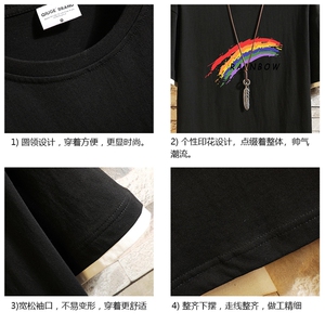 JT55064-P25 假两件短袖t恤男大码胖子半袖体恤半截袖 砖墙挂拍图片