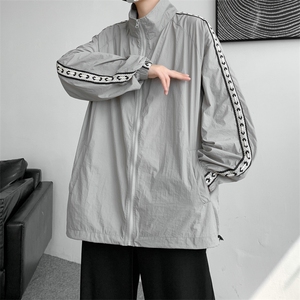 F004-P45 夏季新款织带防晒衣男士大码宽松外套纯色透气 控58图片