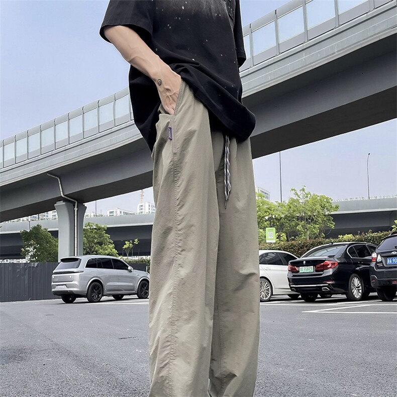 夏季新款冰丝速干工装裤男美式宽松直筒阔腿休闲裤现货K8046-P35,男装休闲裤,星座512-3
