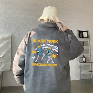 麂皮绒棉衣男大码立领棉袄子男羽绒棉服JM87304-P110图片