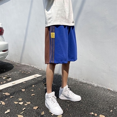 条纹拼接短撞色男士短韩版港风夏季五分休闲中裤DK020p35限49，男装休闲裤，电商A089-1