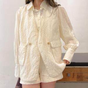 【现货】马甲短裤两件套，女装马夹，欧洛佛