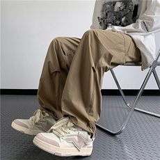 直筒冲锋运动裤阔腿冰丝休闲裤美式机能伞兵工装裤男K7312-P36，男装休闲裤，星座512-3