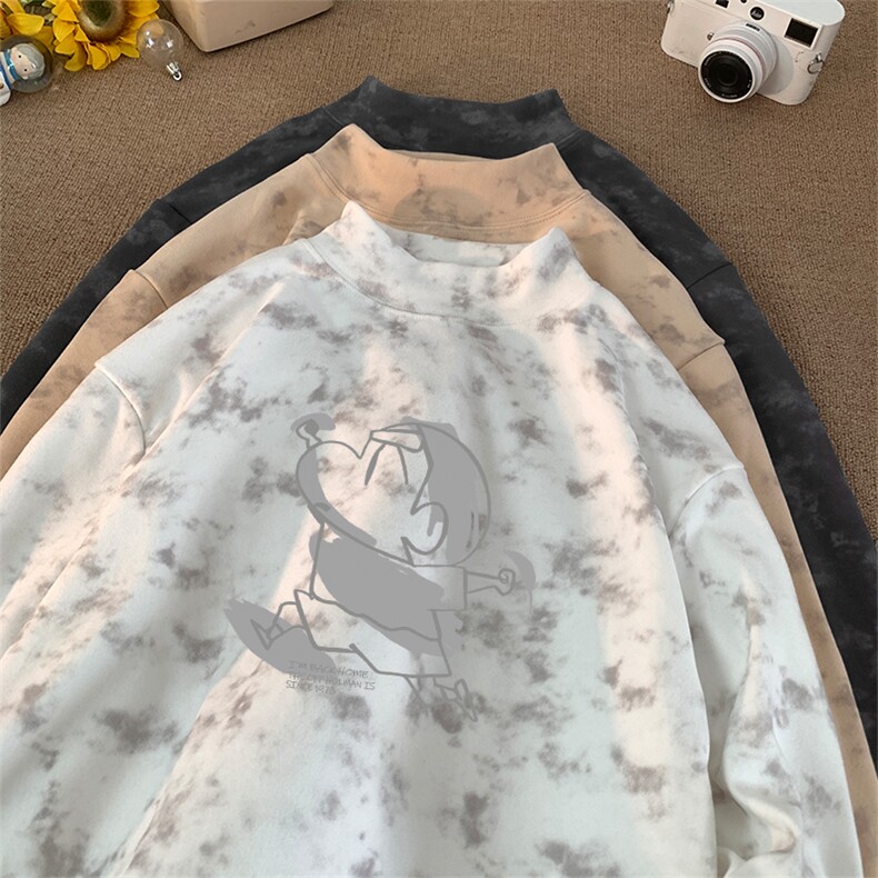 260克重磅扎染德绒半高领打底衫【有货】C403A-DR25395ZR-P25,男装T恤,电商C403A