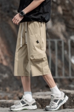 山系户外工装短裤男款夏季薄款美式大口袋过膝中裤宽松直筒五分裤，男装休闲裤，星座209-1