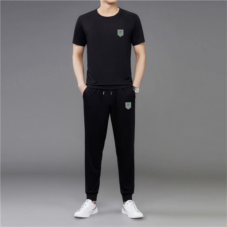短袖T恤男士夏季套装休闲两件套新款半袖休闲裤男装户外清凉服饰,男装休闲套装,电商B212（原钱塘6029）