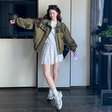 新品蕾丝格纹拼接绿色短外套2C158-6036-P150-K248，女装短外套，2C158