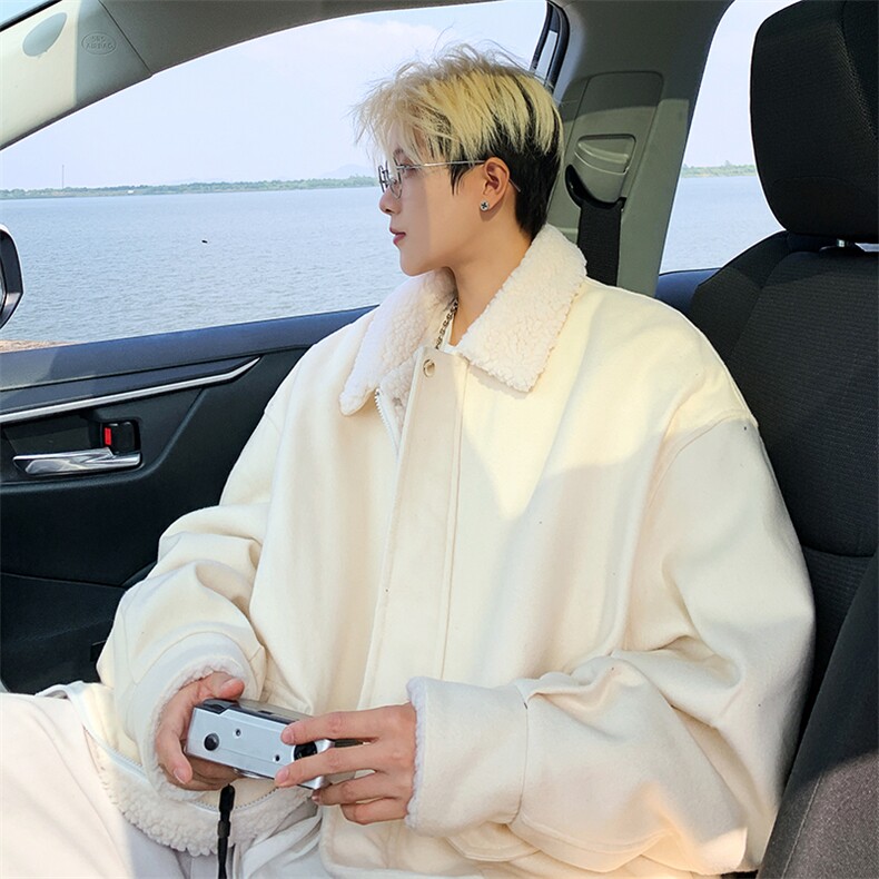冬装加绒加厚毛呢男士棉服呢子厚外套情侣羊羔毛棉衣M8001-P110,男装棉衣,电商A006