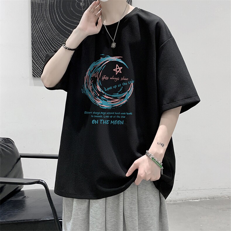 华夫格t恤男短袖男大码五分袖大皂风HT73341-P22,男装T恤,电商A040