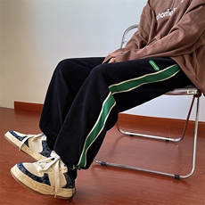 703-K298-P50高品坑条雪尼尔拼织带休闲长裤可束脚M-5XL，男装休闲裤，星座703
