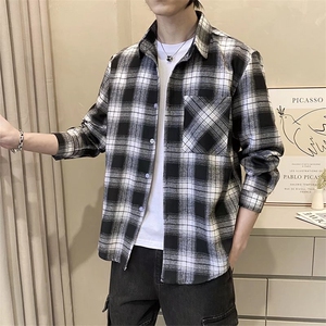 男春季衬衫港风日系长袖衬衫CG1P35图片