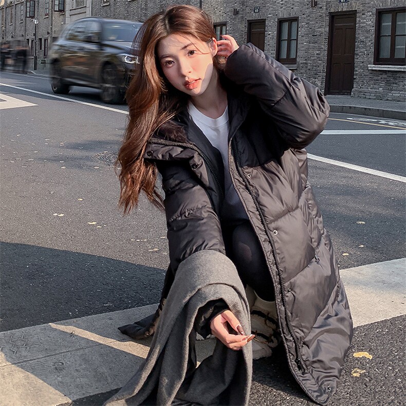 长款时尚连帽加厚棉服2025冬季新款韩版ins棉衣外套面包服C524-95图片