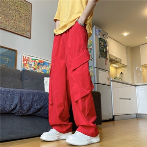 春夏新款潮牌欧美高街vibe美式工装裤X1002-1-BK2309-P53图片
