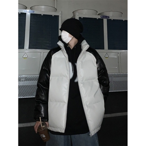港风街景 拼接撞色面包服时尚立领保暖皮棉服A247-MY520 特批85图片