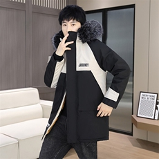 男士秋冬季派克服新款潮牌夹克冬装外套加绒加厚中长款风衣服，男装夹克，星座715-3
