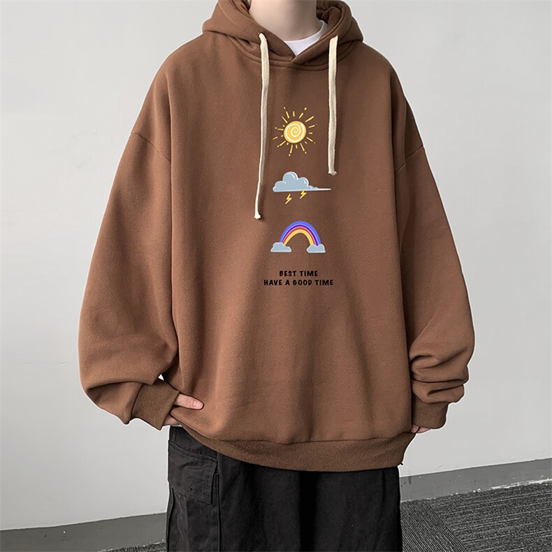 WY2141-P35纯棉连帽卫衣男大码运动帽衫宽松薄外套男,男装卫衣,电商A040