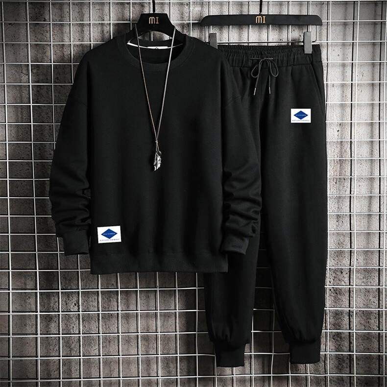 TY7061-P75圆领卫衣套装男运动套装两件套长袖运动服网格挂拍,男装休闲套装,电商A040A