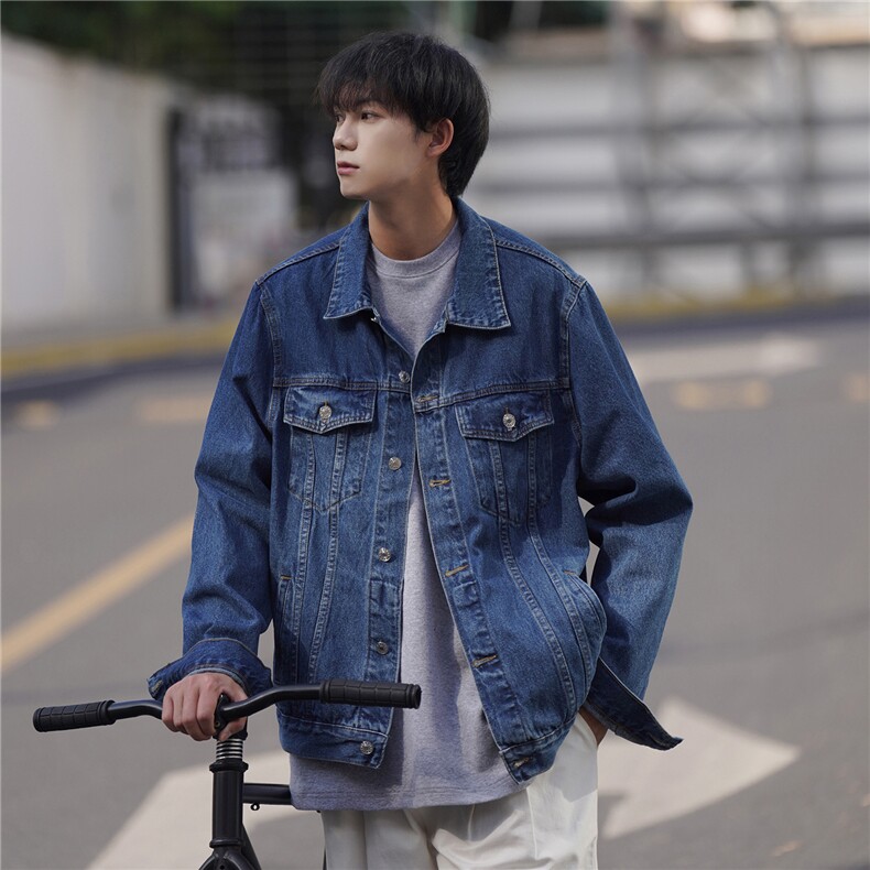 25新款新款纯色净版水洗牛仔港风休闲夹克上衣N606/P98148,男装夹克,星座202