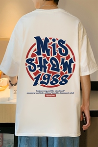 T577P26夏季新款港风纯棉短袖T恤ins衣服宽松半袖体恤上衣图片