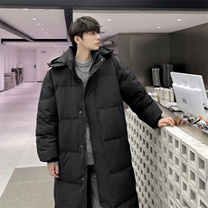 情侣羽绒服男冬季新款港风宽松连帽长款保暖外套YR921-P190，男装羽绒服，星座214-3
