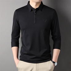 AG7733钱塘2020-3中年男士春秋新款薄款纯色商务休闲T恤P75，男装衬衫，钱塘207-3