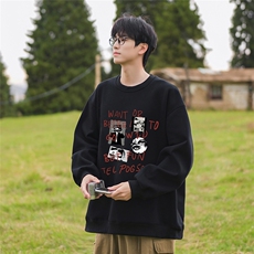 24新款山系个性时尚印花圆领长袖卫衣A247-FW01P30控48，男装卫衣，电商A247