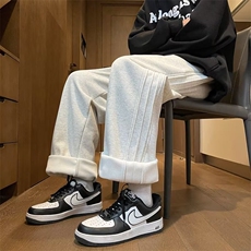 复古加绒秋冬新款做旧水洗直筒宽松显瘦阔腿裤子KM30-P40，男装休闲裤，星座1109-3
