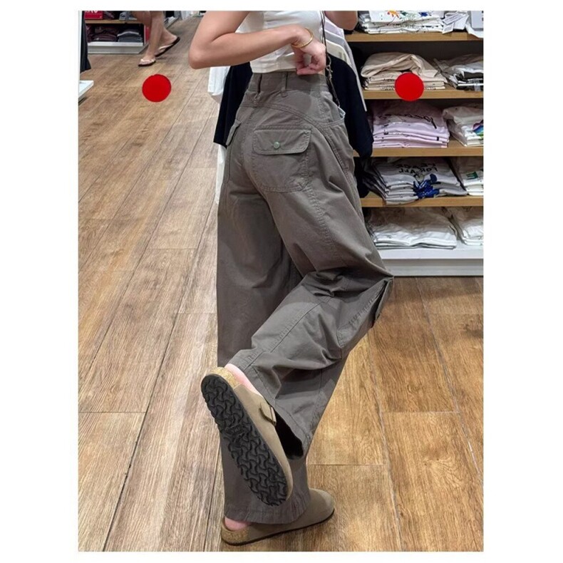 复古工装阔腿裤秋冬2025新款高腰弯刀运动裤子KZ147-P52，男装工装外套，星座308B-2