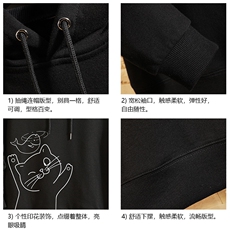 WY2133-P40加绒P45纯棉连帽卫衣男大码运动帽衫宽松薄外套，男装卫衣，电商A040A