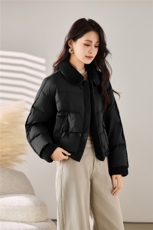 2025冬装新款羊羔毛领羽绒短外套，女装羽绒服，梦芯尔