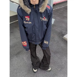 1506-1/MJK80361/P86原宿日系羊羔毛棉服冬男棉袄保暖棉衣厚潮流图片