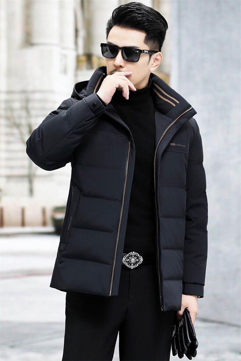 B8961钱塘2020-3商务连帽冬季厚款简约新款中年男士羽绒服P278,男装羽绒服,钱塘207-3