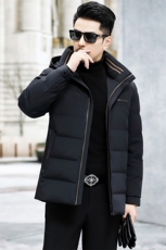 B8961钱塘2020-3商务连帽冬季厚款简约新款中年男士羽绒服P278，男装羽绒服，钱塘207-3