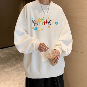 华夫格卫衣圆领卫衣男大码长袖t恤男外套 HW76301-P30加绒款-P40图片