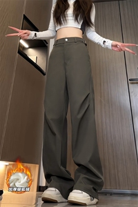 褶皱扎染宽松保暖银狐绒显瘦百搭微喇裤男K24004J加绒-特P58控108图片