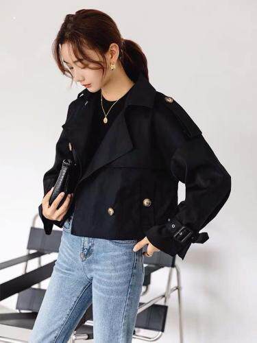 SGH2099韩系简约时尚短款外套风衣，女装风衣，L·H·X