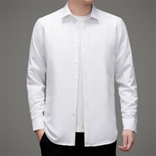 D2863男士2023年冬季长袖加羽绒衬衫商务休闲修身衬衣P132图片