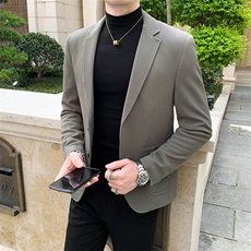 秋冬店主休闲夹克西装单西男士修身休闲西服A236-XZ2301-P100，男装夹克，电商A236