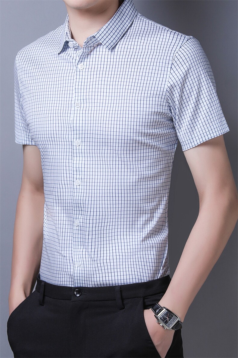 JT3355男士2023年夏季新款百搭衬衫短袖商务休闲衬衣P68,男装衬衫,电商B360