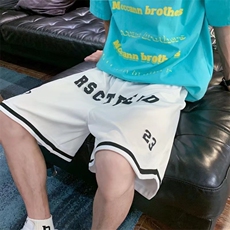 夏季美式运动五分裤宽松中裤阔腿潮牌嘻哈篮球短裤K3364-P23，男装休闲裤，星座512-2
